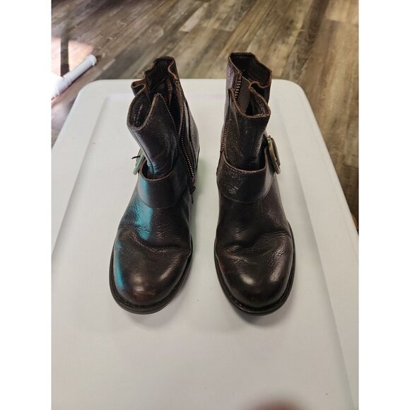 Born Women's Leather Ankle Bootie Shoes Mahogany Brown w/ Buckles Size 6.5  US - Picture 1 of 6